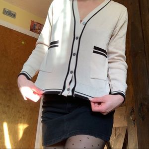 Black & beige Schoolgirl Sweater